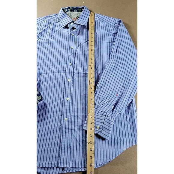 Robert Graham Shirt Mens 2XL Stripe Embroidered Floral Pattern Dress - Picture 6 of 11